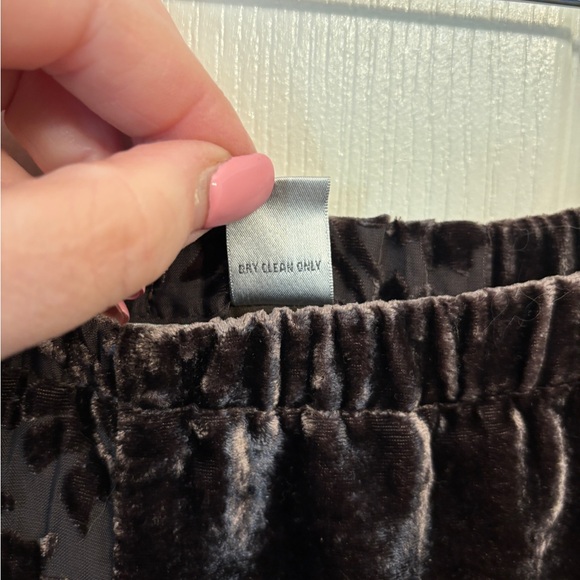 Chico's Brown Velvet Burn-out Maxi Skirt Size 1 Bohemian Boho RN #79984 - Picture 5 of 7